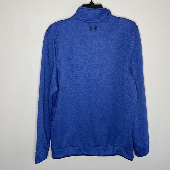 UNDER ARMOUR Golf Sweatshirt Mens Medium Blue Storm 1/4-Zip Loose Pullover - Picture 7 of 12